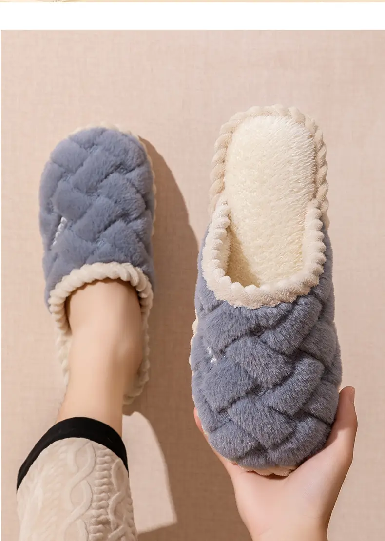 Cotton Slippers for Women in Winter, Spring & Fall, Indoor, Warm, Non-Slip, Home, Cixi, Winter Couple, Plush, Men — feature 20