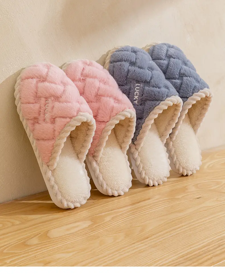 Cotton Slippers for Women in Winter, Spring & Fall, Indoor, Warm, Non-Slip, Home, Cixi, Winter Couple, Plush, Men — feature 3