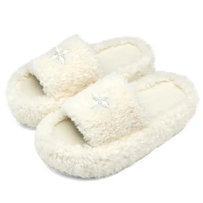 Furry Slippers for Women's Outer Wear 2025 New Indoor Home Winter Internet Celebrity Thick-Soled Furry Plush Shoes Autumn and Winter - Image 12