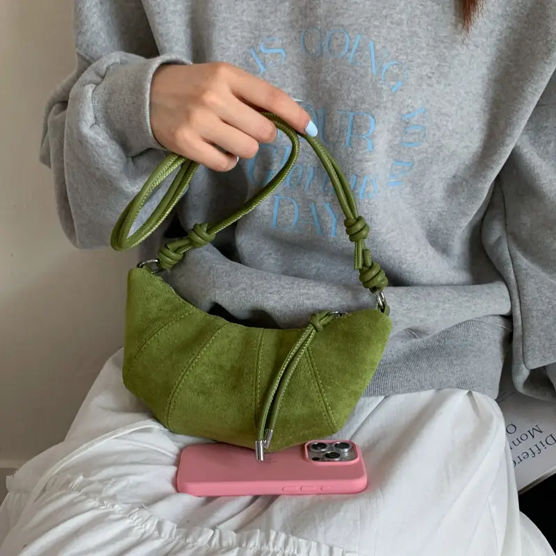 Retro Women's Brown Suede Shoulder Bag 2025 - Image 8
