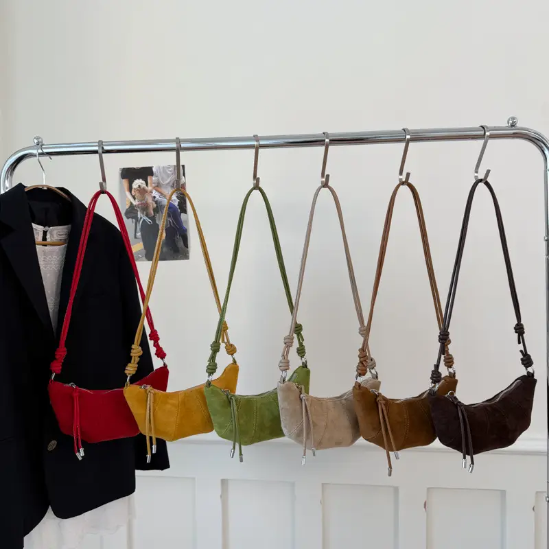 Retro Women's Brown Suede Shoulder Bag 2025 - Image 10