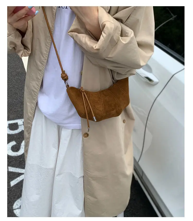 Retro Women's Brown Suede Shoulder Bag 2025 — feature 9