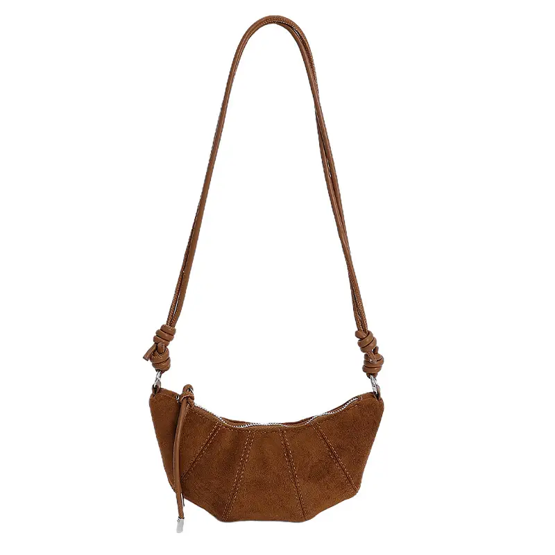 Retro Women's Brown Suede Shoulder Bag 2025 - Image 2