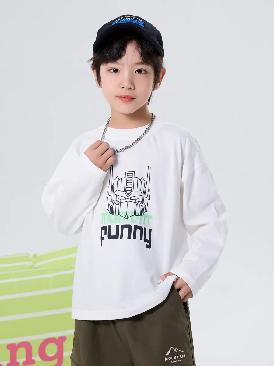 Boys Cotton Mecha Print Long Sleeve T-Shirt Black 2025 - Image 5
