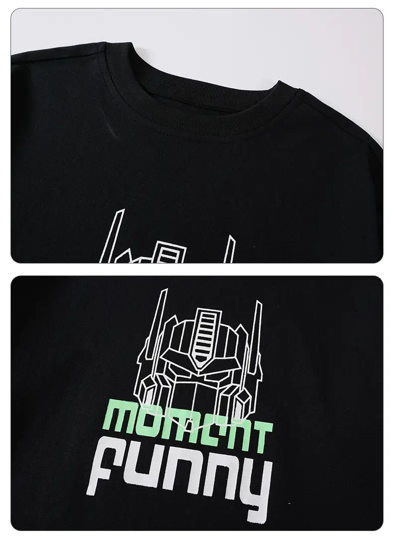 Boys Cotton Mecha Print Long Sleeve T-Shirt Black 2025 — feature 15