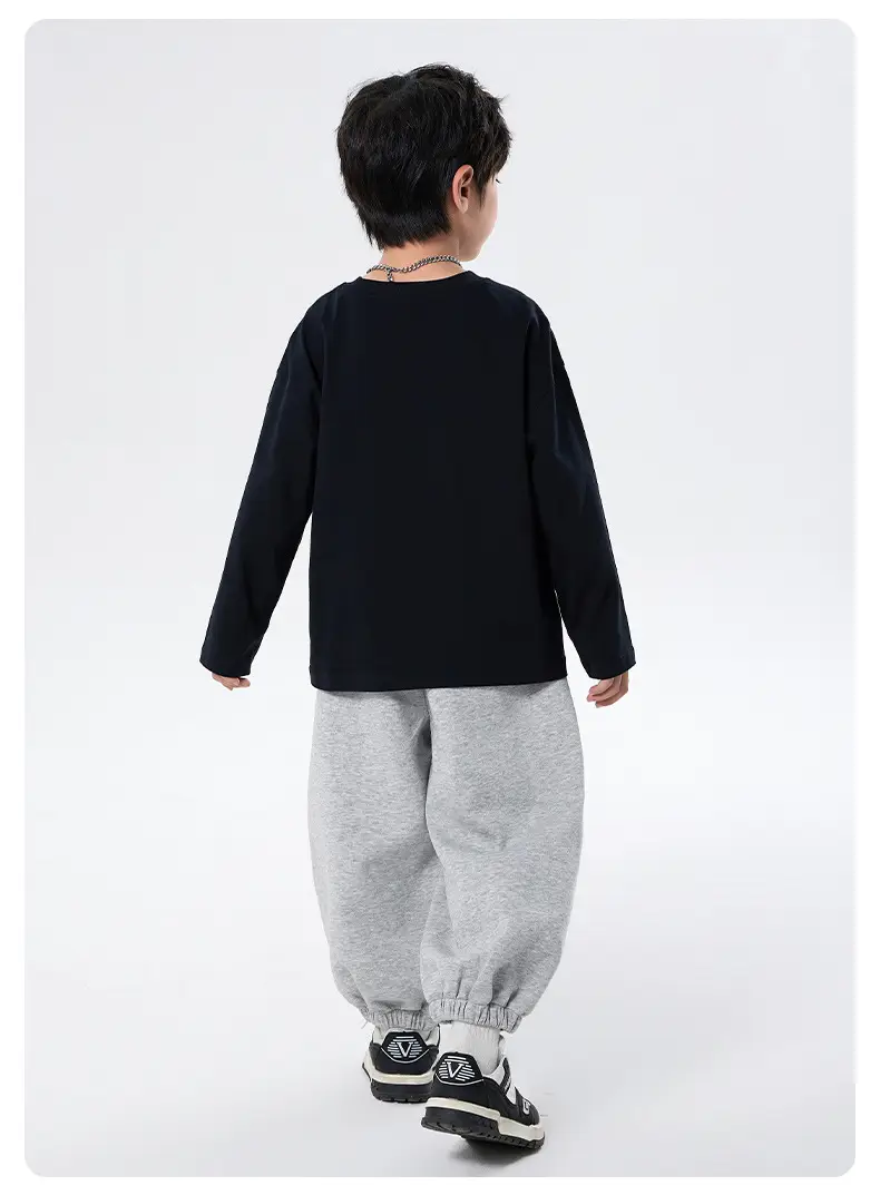 Boys Cotton Mecha Print Long Sleeve T-Shirt Black 2025 — feature 8
