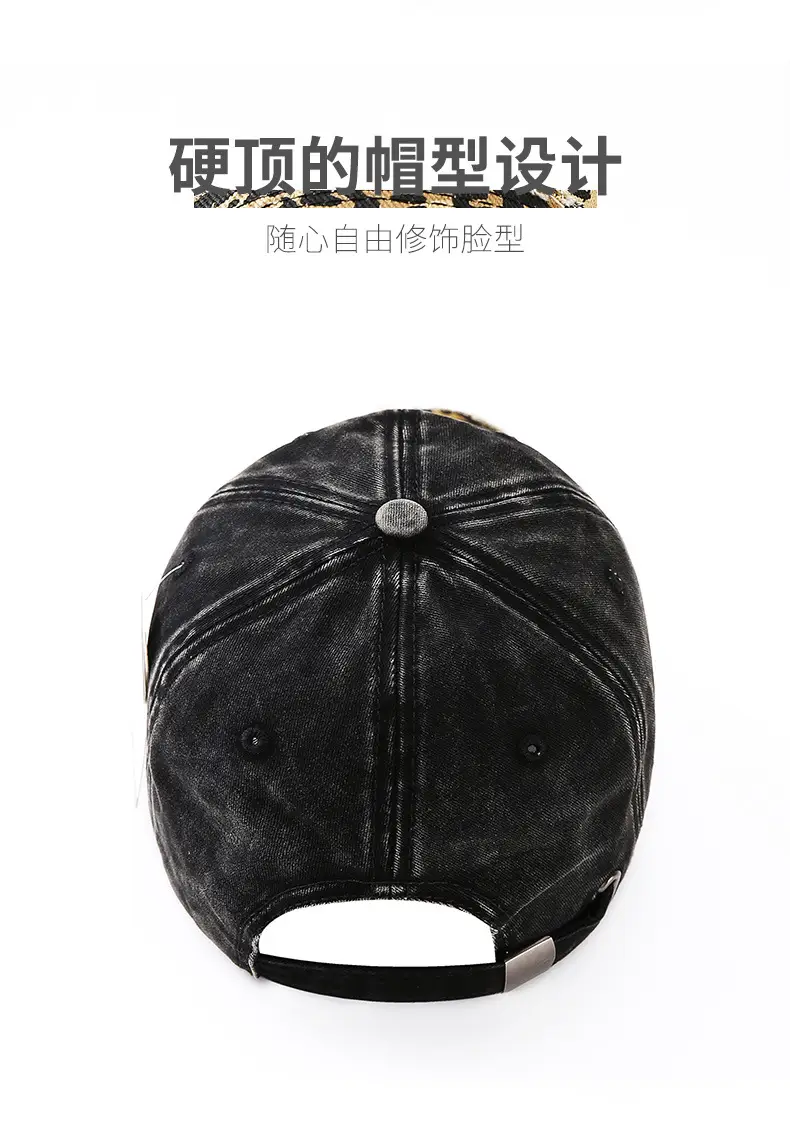 2025 Retro Leopard Print Sweet Cool Rhinestone Letter Duckbill Cap for Women — feature 6