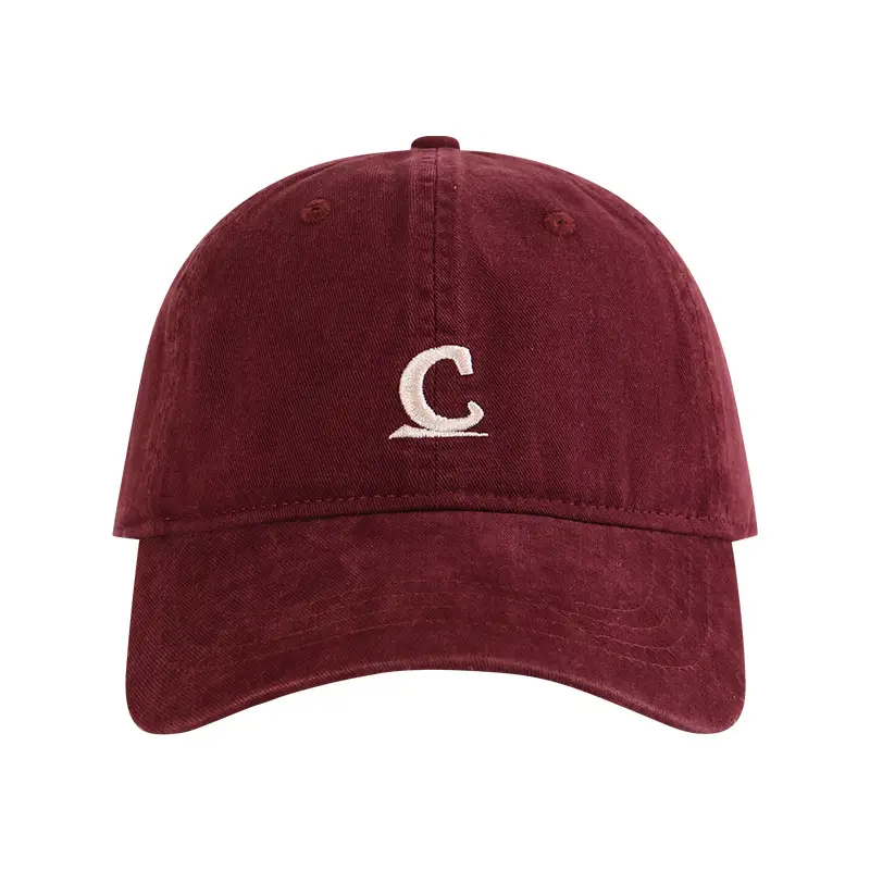 Women's Vintage Washed Duckbill Cap with C Embroidery - Image 11