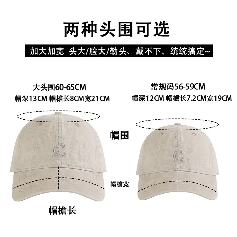Women's Vintage Washed Duckbill Cap with C Embroidery — feature 4