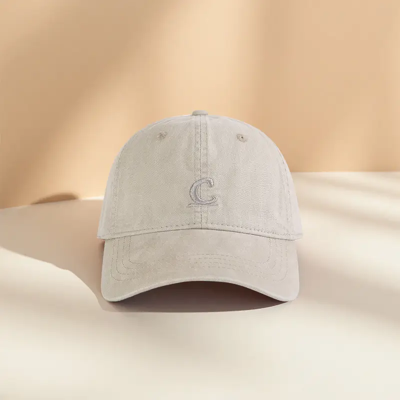 Women's Vintage Washed Duckbill Cap with C Embroidery - Image 2