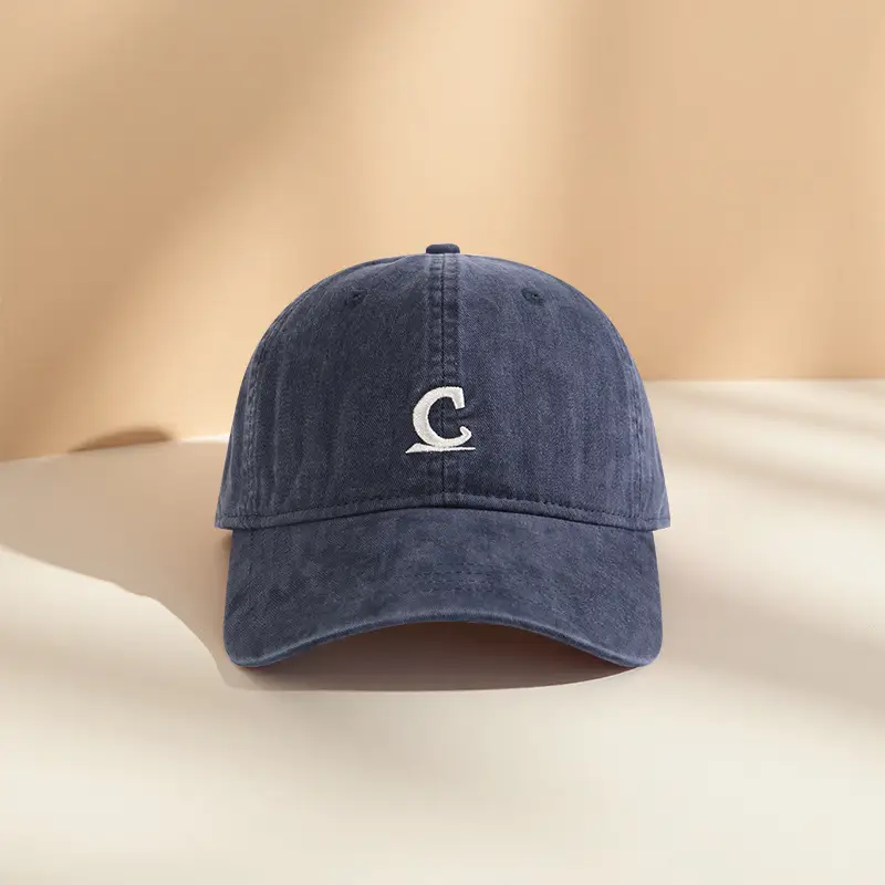Women's Vintage Washed Duckbill Cap with C Embroidery - Image 5