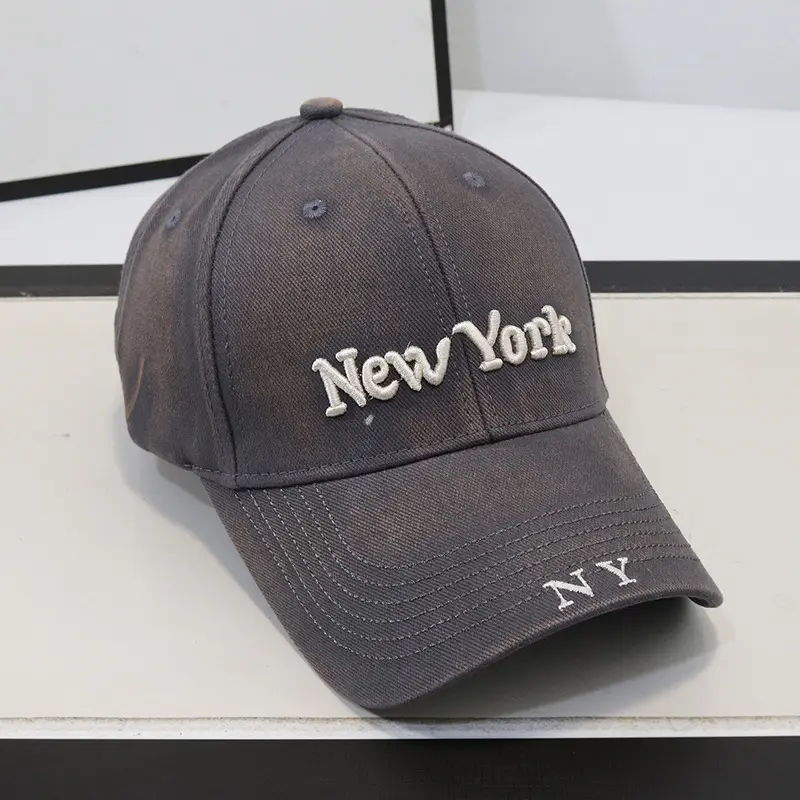New York Embroidered Black Baseball Cap for Women