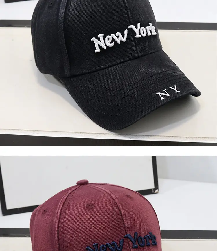 New York Embroidered Black Baseball Cap for Women — feature 5