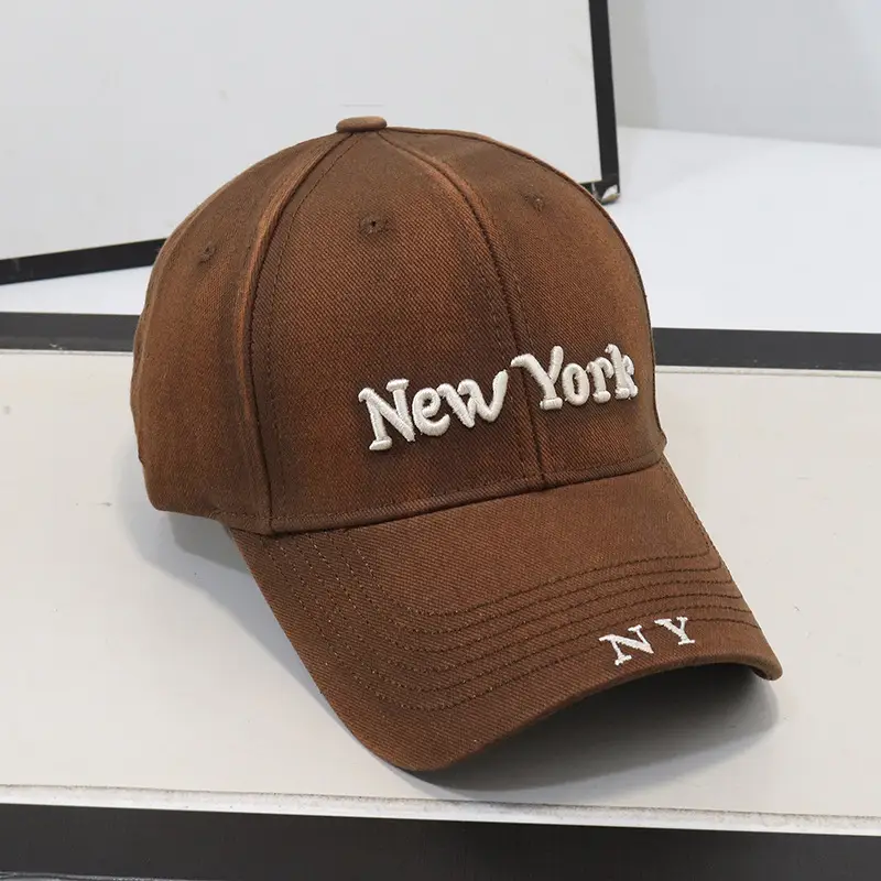 New York Embroidered Black Baseball Cap for Women