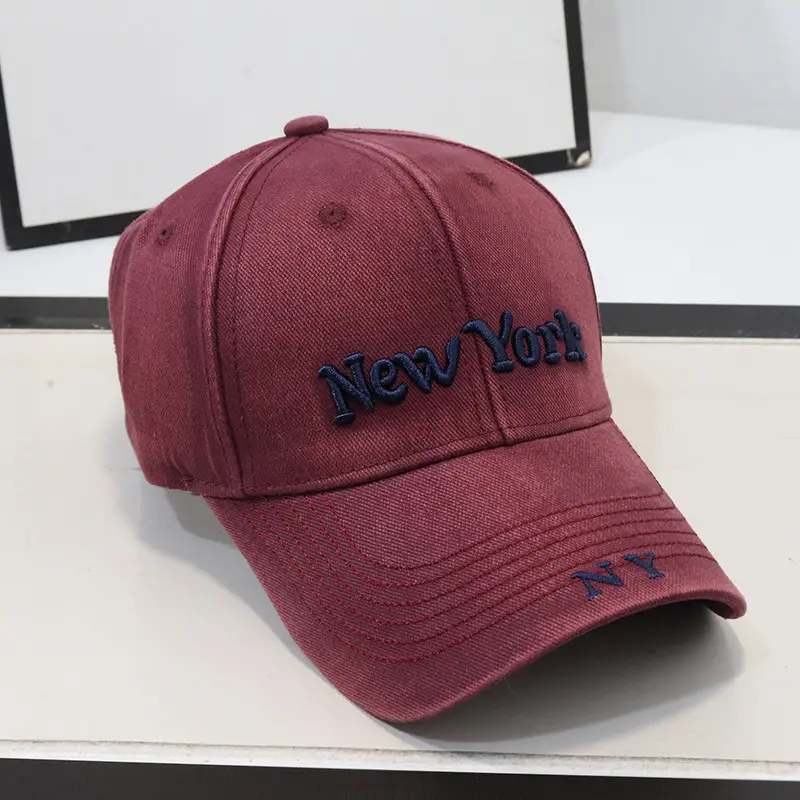 New York Embroidered Black Baseball Cap for Women