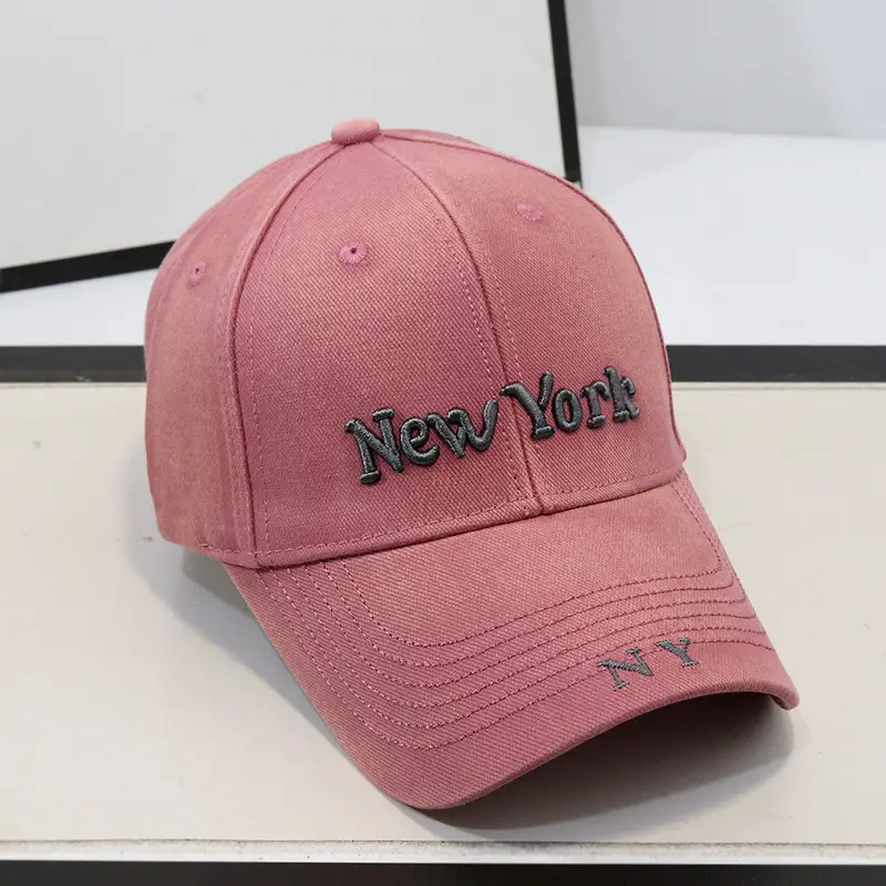 New York Embroidered Black Baseball Cap for Women