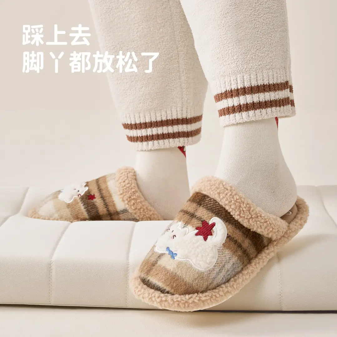 Lidani Cotton Slippers for Women, Winter 2026 Model, Indoor Home Warm Fur Slippers for Men, Household Use, Men's Autumn and Winter - Image 5