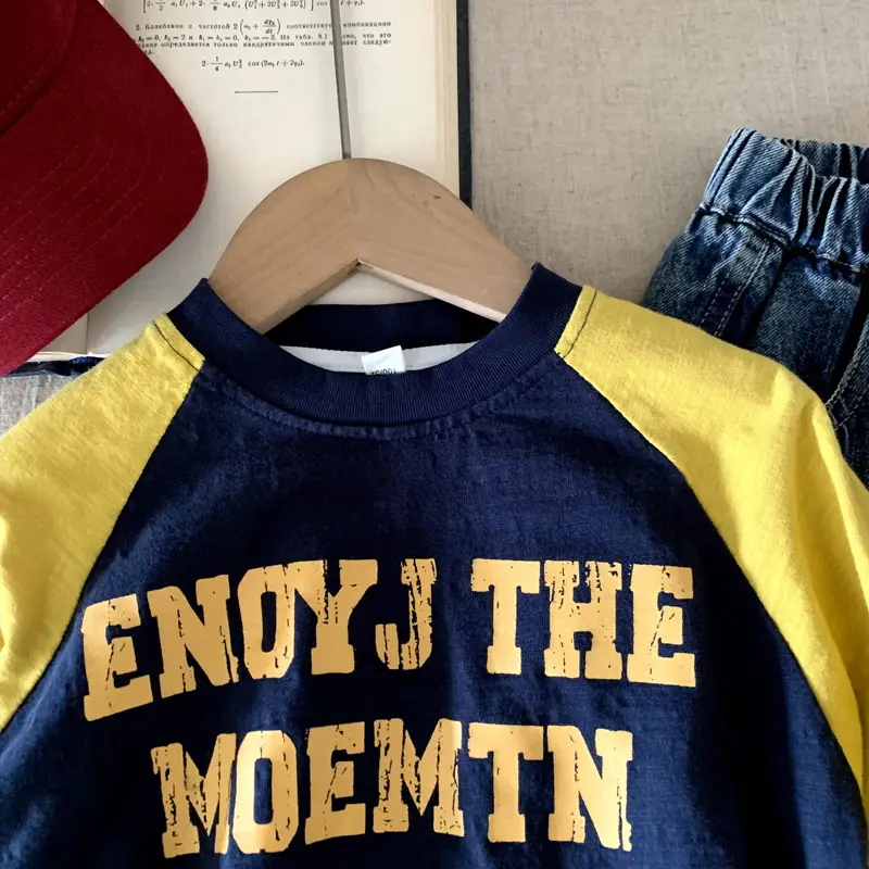 Boys Long Sleeve T-Shirt Navy Yellow "Endy J The Moemtn" 2025 - Image 4