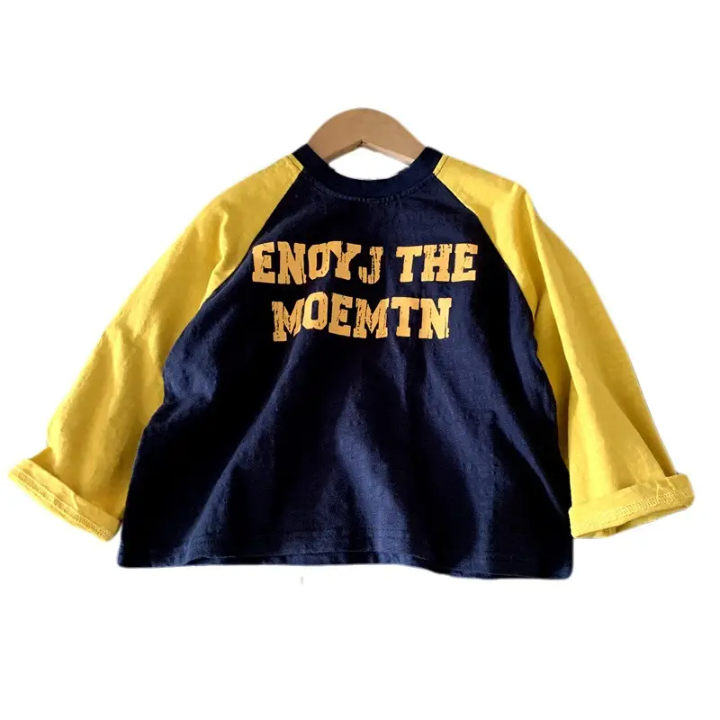 Boys Long Sleeve T-Shirt Navy Yellow "Endy J The Moemtn" 2025 - Image 6