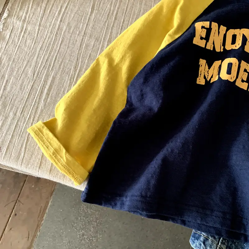 Boys Long Sleeve T-Shirt Navy Yellow "Endy J The Moemtn" 2025 — feature 6
