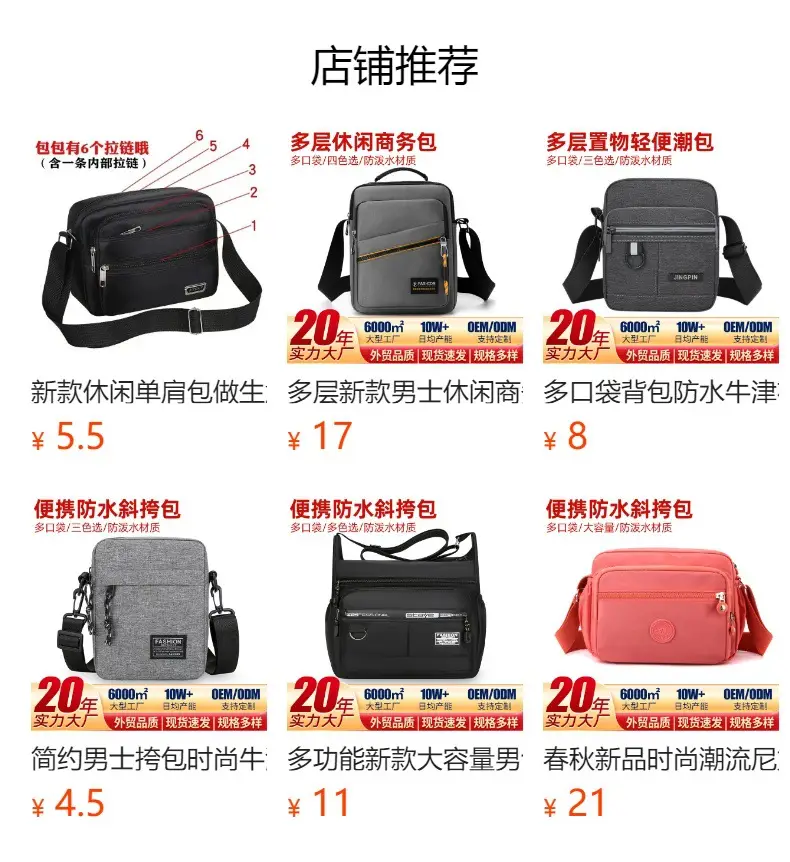 Men's Waterproof Crossbody Shoulder Bag Large Capacity — feature 34