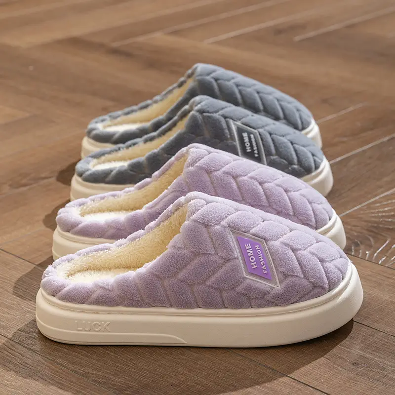 Warm Plush Cotton Slippers for Women Winter - Image 39