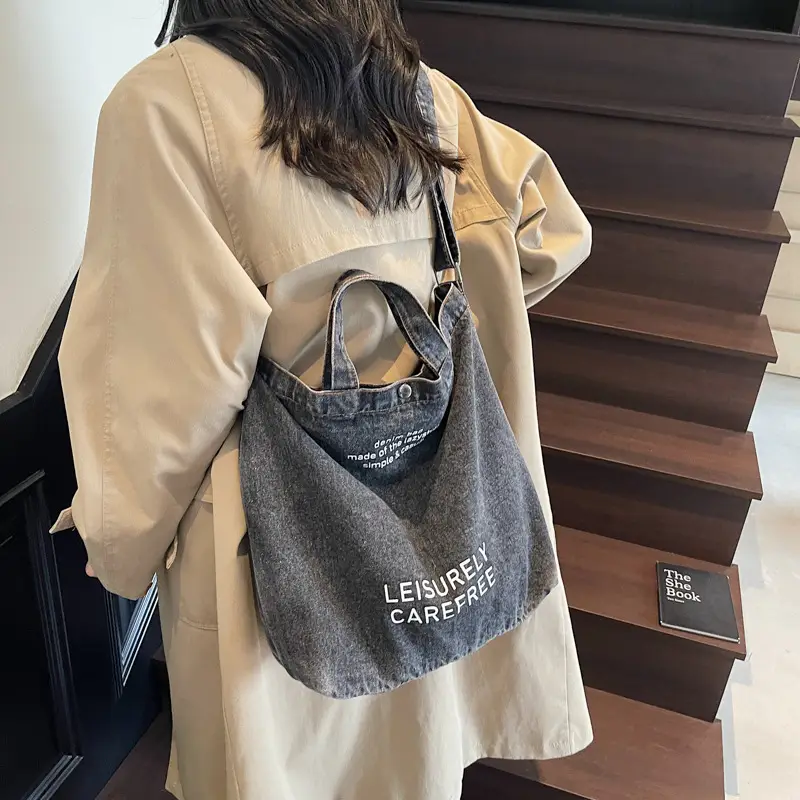 Blue Denim Casual Shoulder Bag for Women 2025 - Image 5