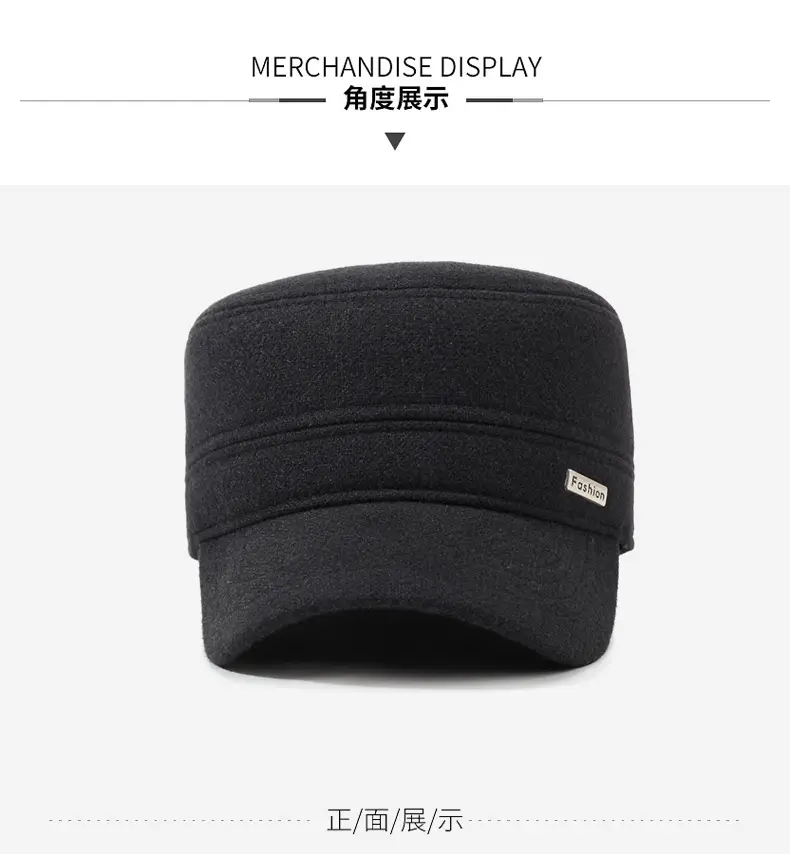 Autumn Winter Cotton Flat Cap for Men Elderly — feature 8
