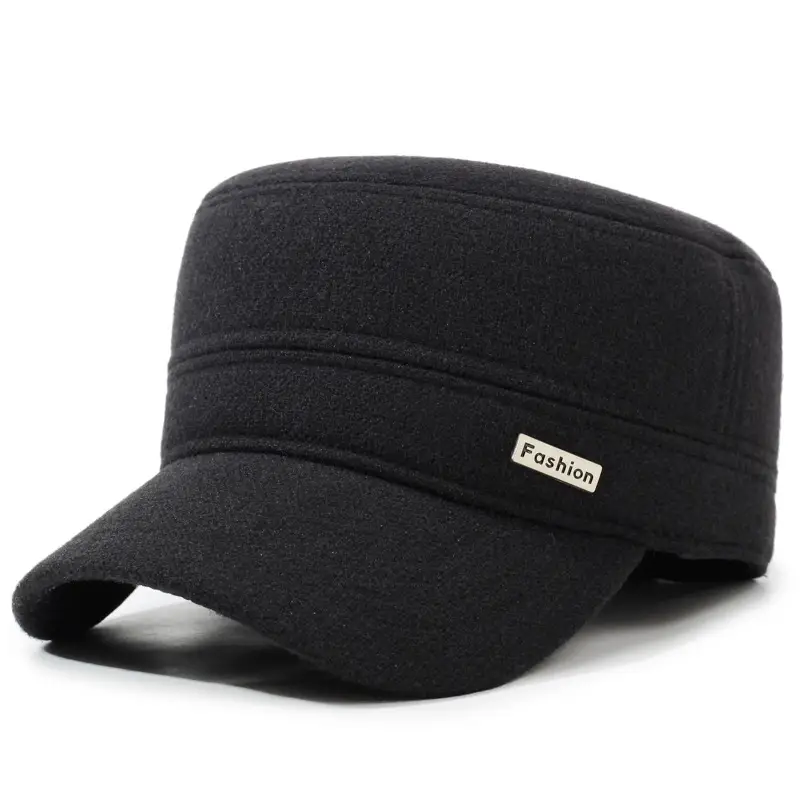 Autumn Winter Cotton Flat Cap for Men Elderly - Image 2
