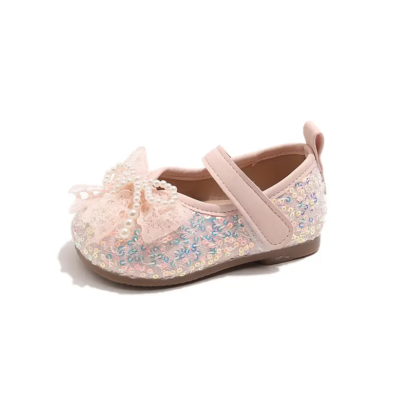 Girls Pearl Bow Princess Shoes One Year Old - Image 8