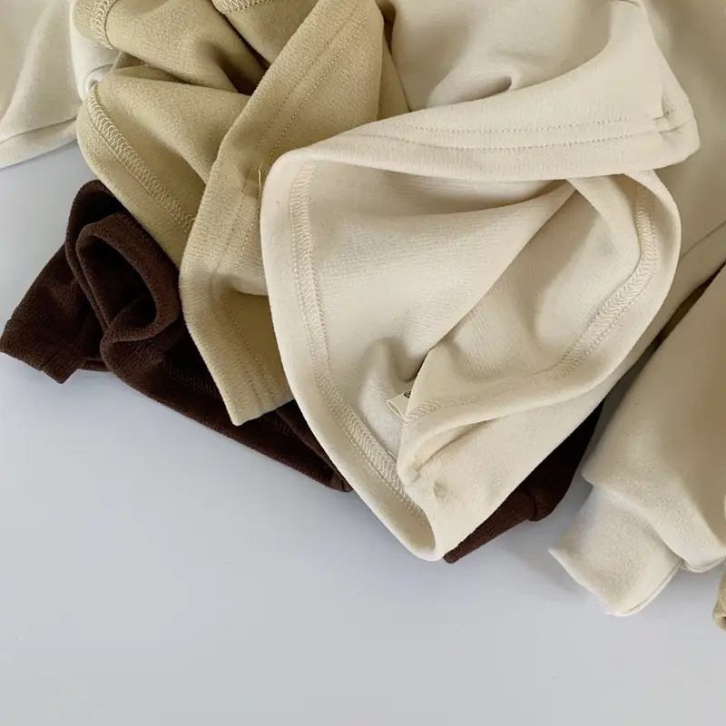 Girls Long Sleeve Thermal T-Shirt Beige Brown — feature 11