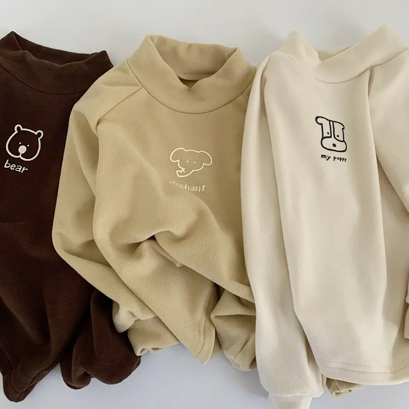 Girls Long Sleeve Thermal T-Shirt Beige Brown — feature 8
