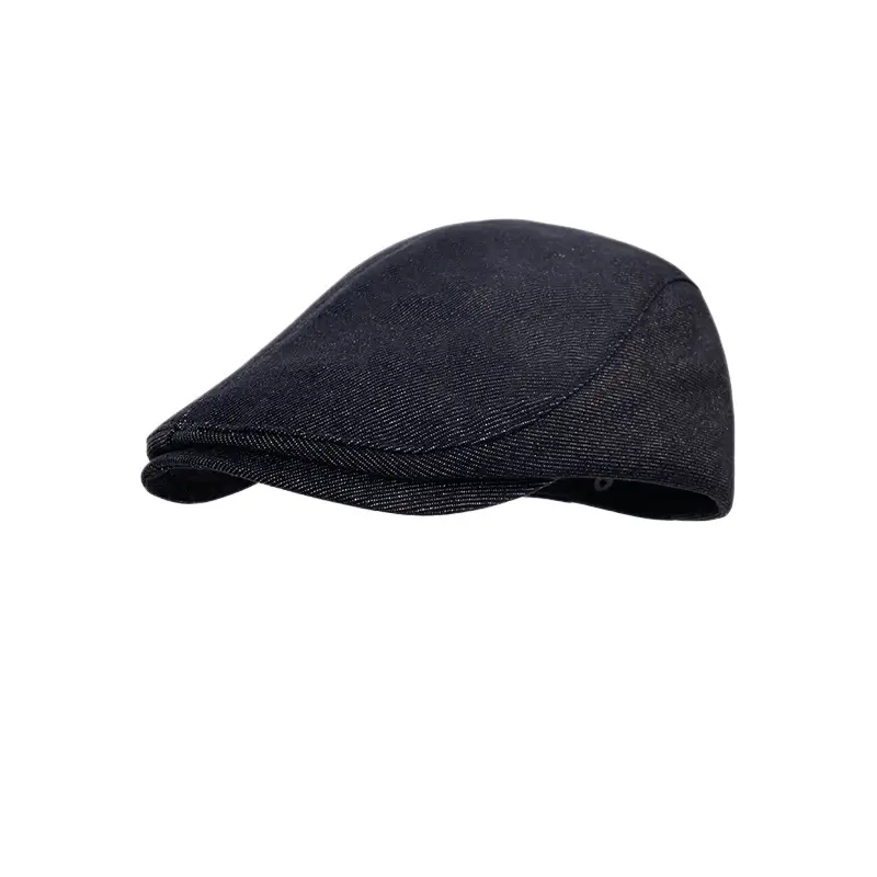 Navy Blue Denim Forward Hat for Women Spring Summer
