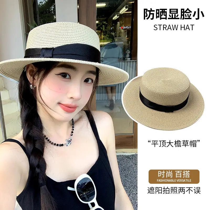 Navy Blue Denim Forward Hat for Women Spring Summer — feature 3