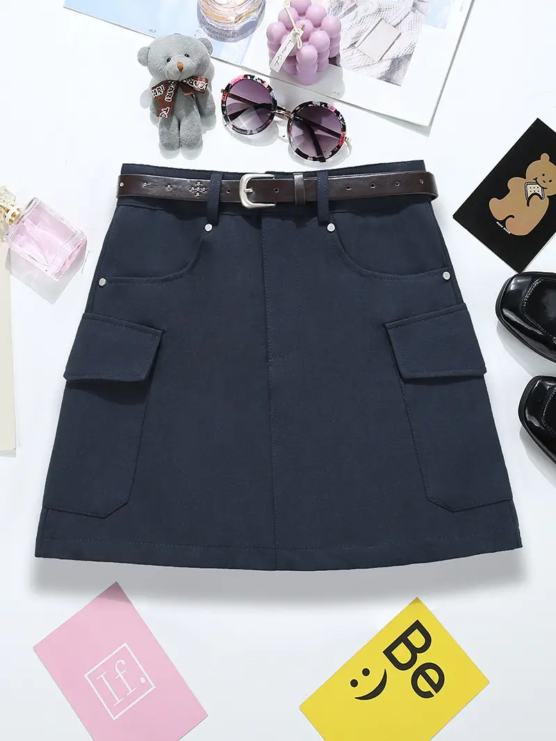 Brown Belted High-Waisted Cargo Skirt 2025 — feature 11