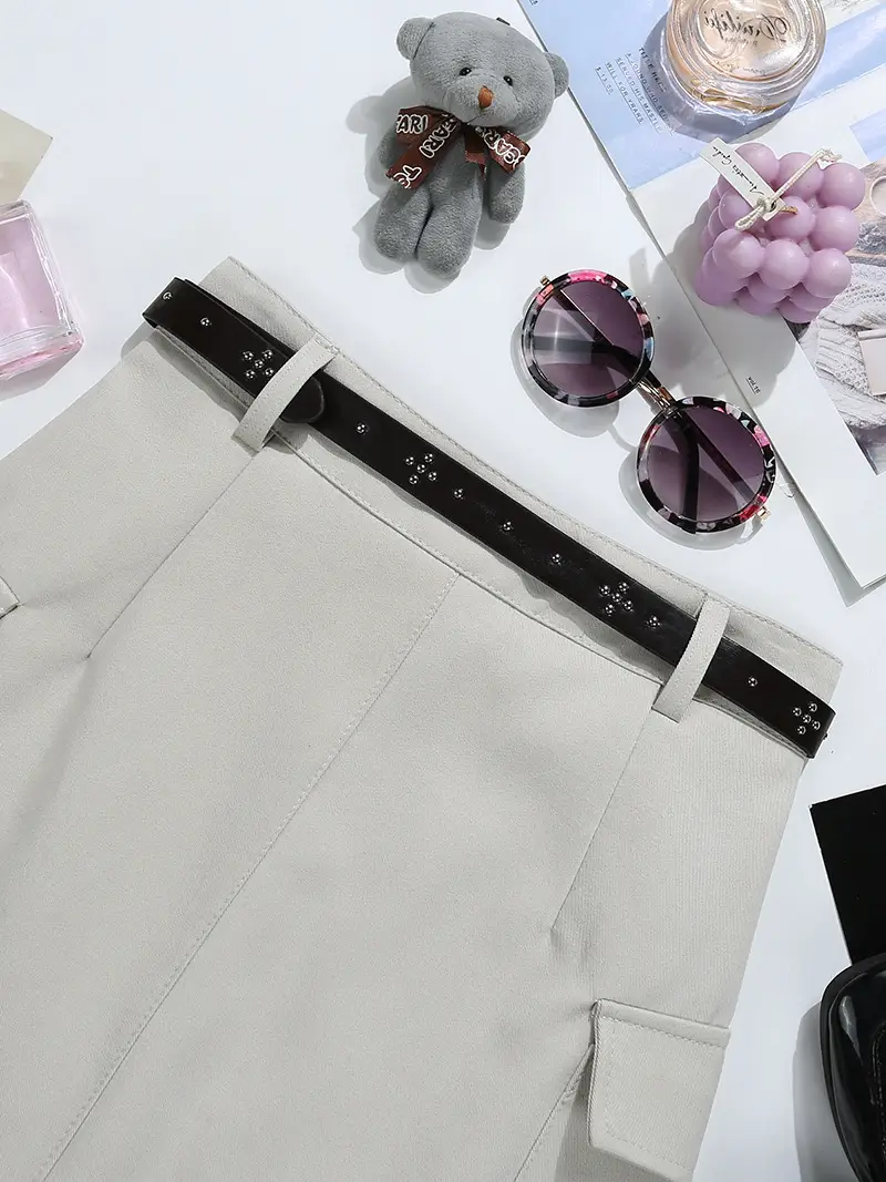 Brown Belted High-Waisted Cargo Skirt 2025 — feature 6