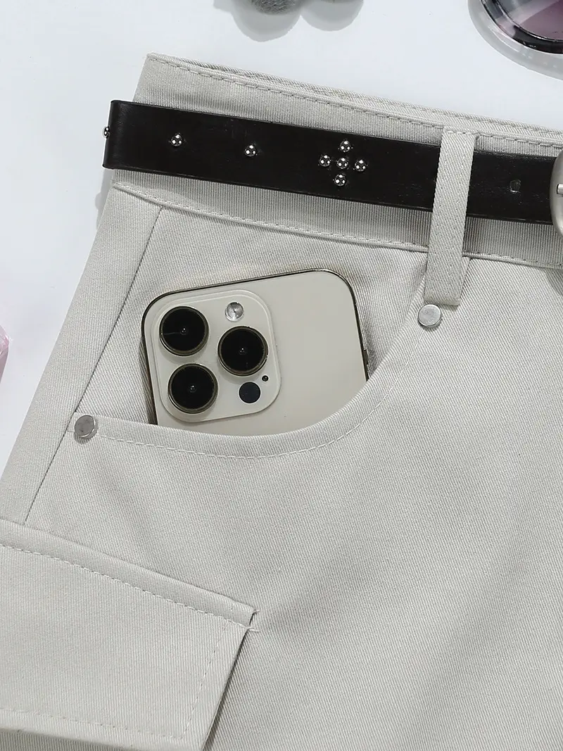 Brown Belted High-Waisted Cargo Skirt 2025 — feature 8