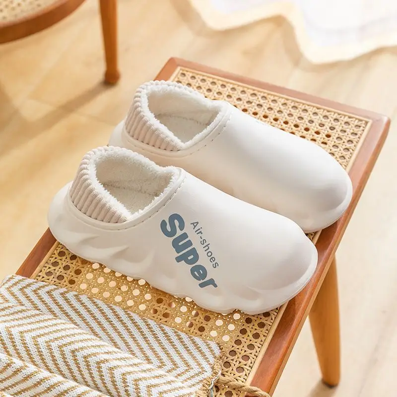 Men's Cotton Slippers Men's Winter Bag Heel Non-Slip Waterproof Indoor Home Warm Outer Wear Thick-Soled Cotton Shoes Autumn and Winter