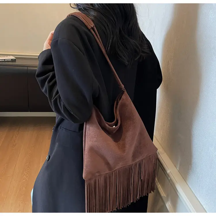 Black Fringe Crossbody Bag for Women Large Capacity — feature 25