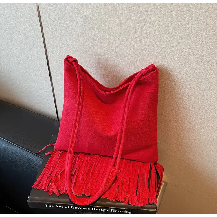 Red Fringe Crossbody Bag Large Capacity Women — feature 13