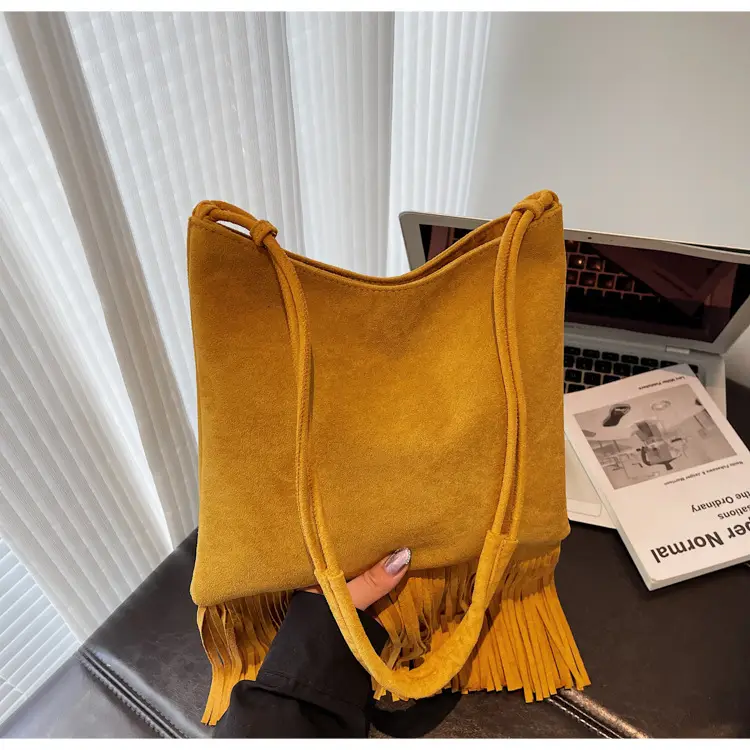 Red Fringe Crossbody Bag Large Capacity Women