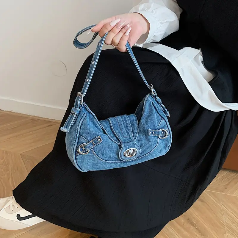 Denim Shoulder Bag for Women 2025 Trendy Casual Handbag — feature 12