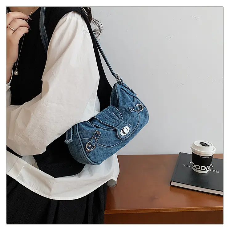 Denim Shoulder Bag for Women 2025 Trendy Casual Handbag — feature 14