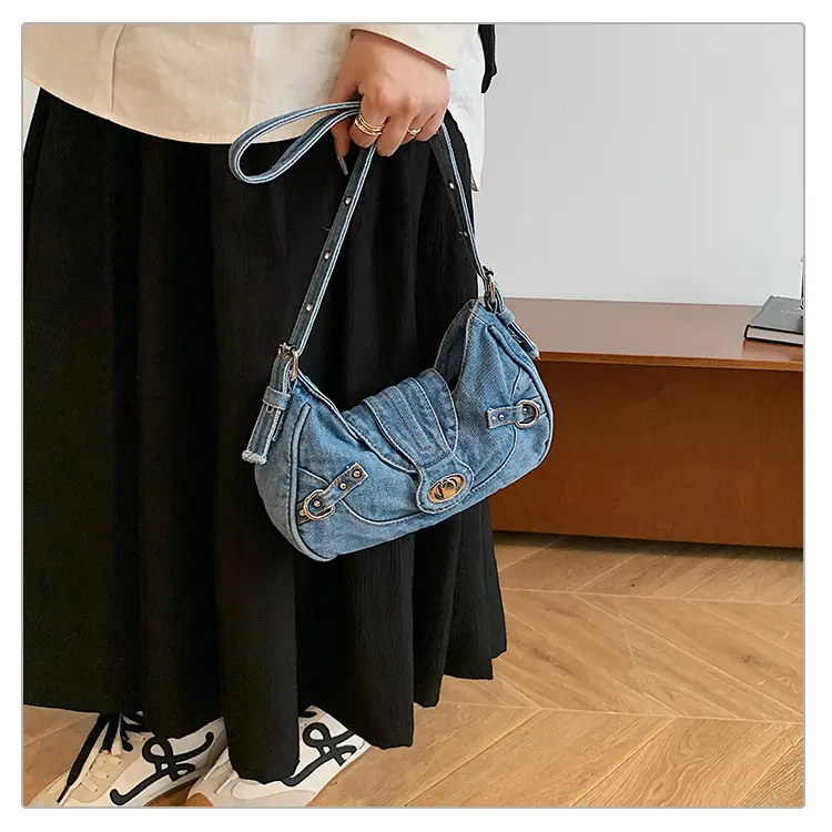 Denim Shoulder Bag for Women 2025 Trendy Casual Handbag — feature 15