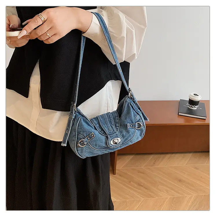 Denim Shoulder Bag for Women 2025 Trendy Casual Handbag — feature 16