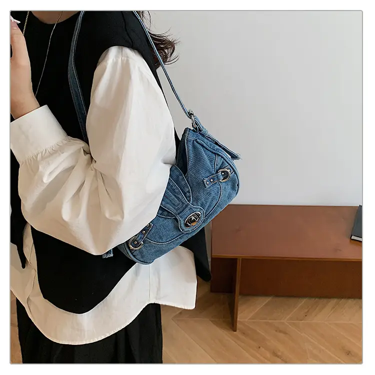 Denim Shoulder Bag for Women 2025 Trendy Casual Handbag — feature 17