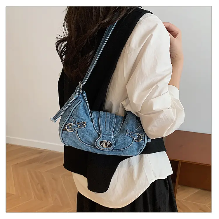 Denim Shoulder Bag for Women 2025 Trendy Casual Handbag — feature 19