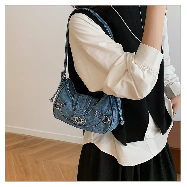 Denim Shoulder Bag for Women 2025 Trendy Casual Handbag — feature 20
