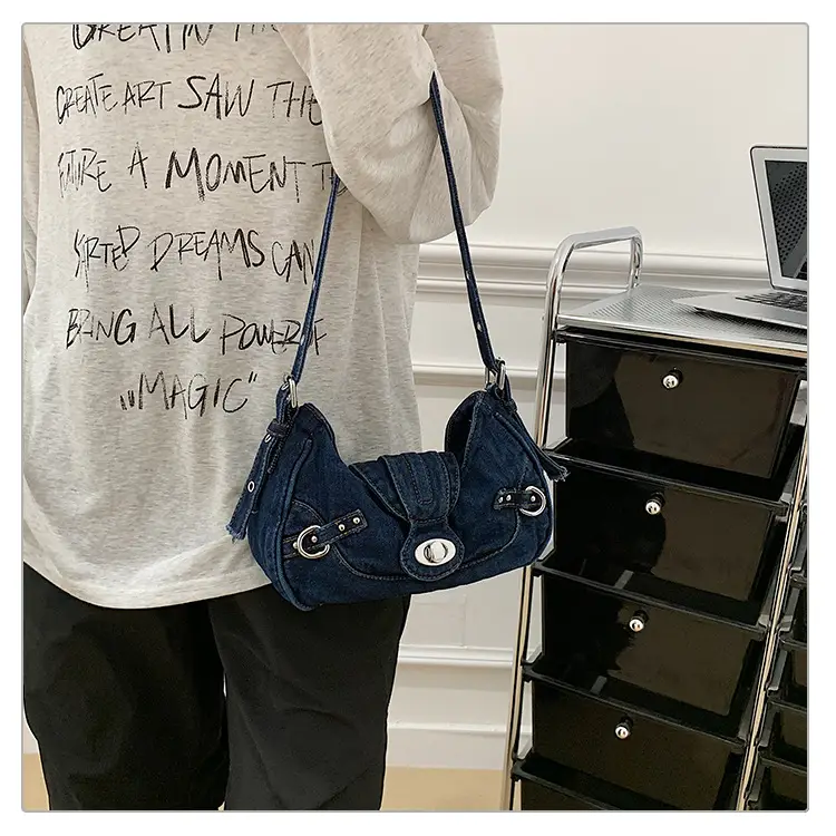 Denim Shoulder Bag for Women 2025 Trendy Casual Handbag — feature 22