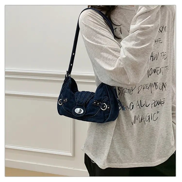 Denim Shoulder Bag for Women 2025 Trendy Casual Handbag — feature 25
